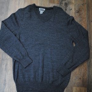 DKNY Merino Wool Blend Sweater, Men's M, Gray